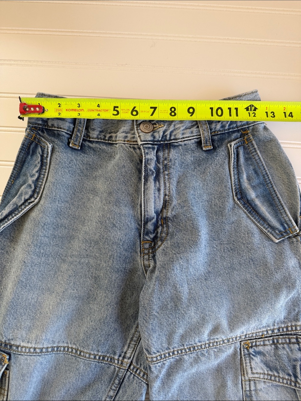 Aeropostale Light Blue Denim Cargo Pants - Men's S Baggy Cargo Y2K Retro Style - Picture 8 of 12